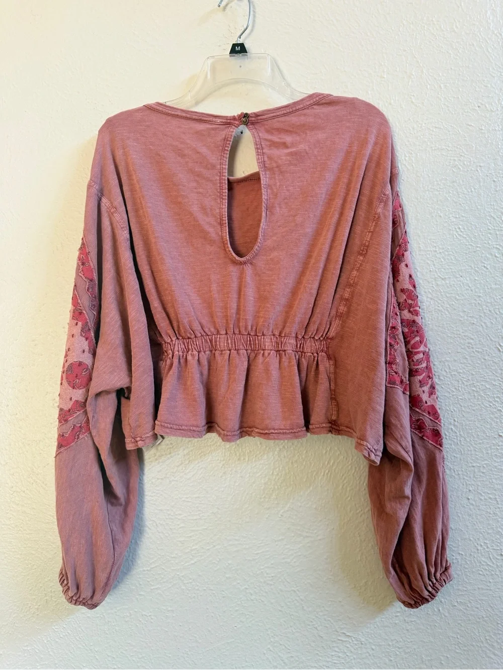 Free People dusty pink boho blouse